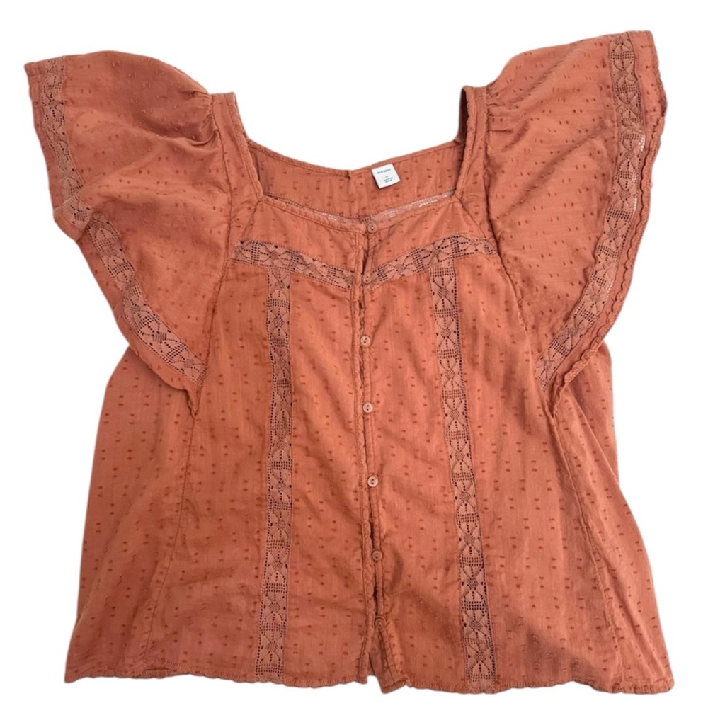 Old Navy Terracotta Flutter Sleeve Blouse